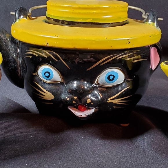 RARE Antique Norcrest Black Cat Set 1930's - Picture 4 of 16